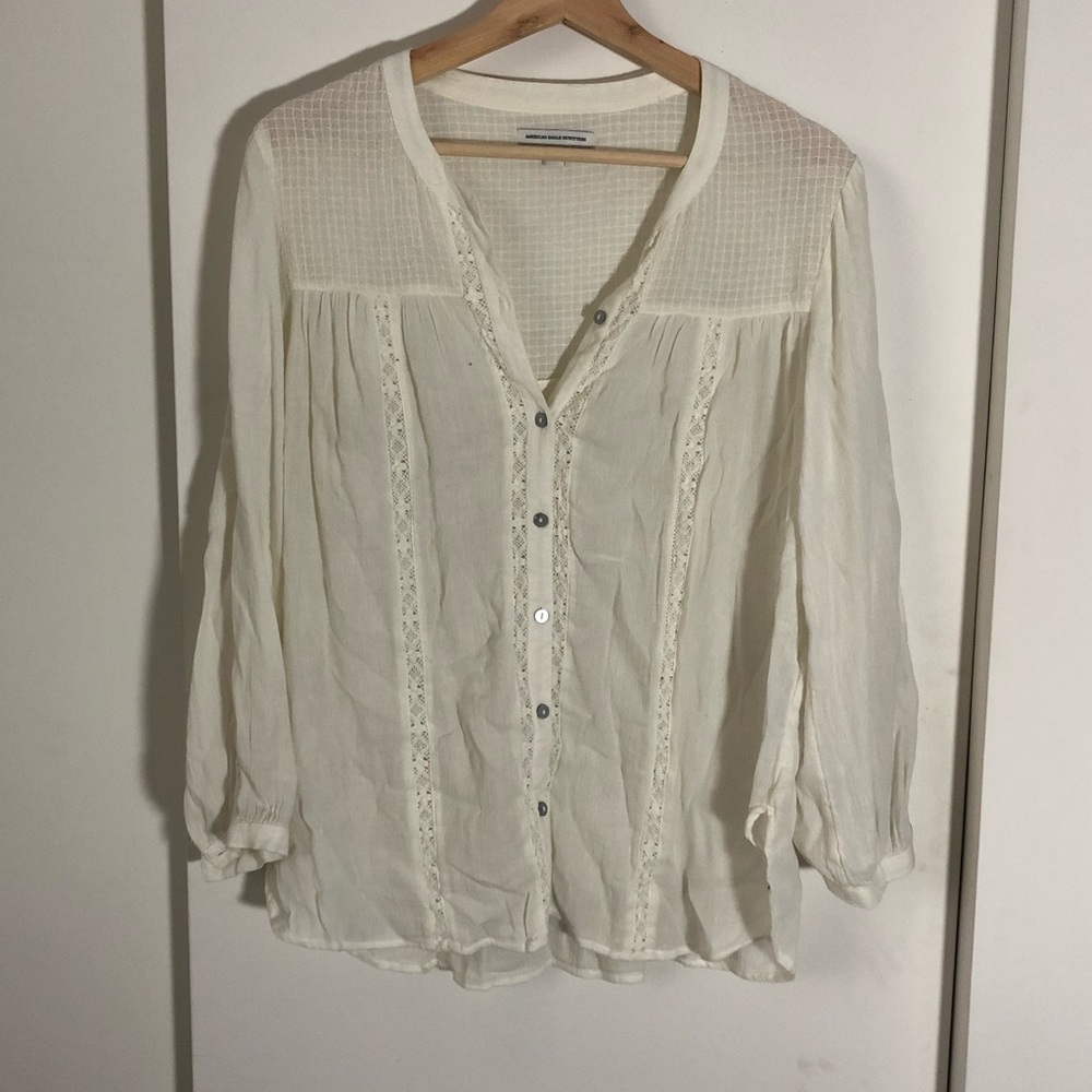 Off white American Eagle Button Up